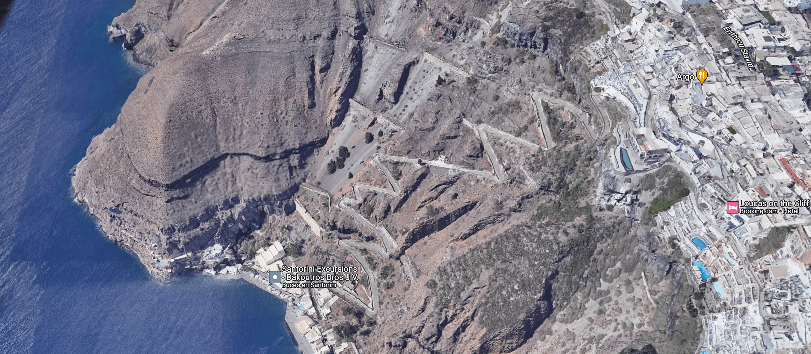 Captura de Google Maps de las escaleras al puerto
